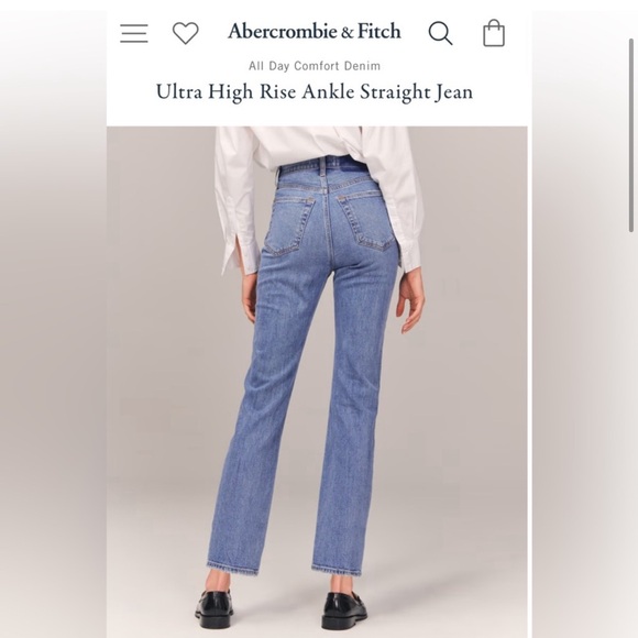 Abercrombie & Fitch Ultra High Rise Ankle Straight Leg Classic Jeans, size 27/4 - Picture 3 of 13